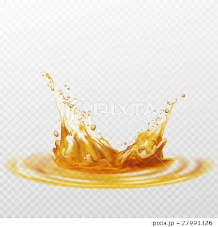 Beer foam splash of white and yellow color on a 27991326