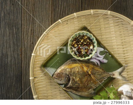 fried black pomfret fried black pomfret 27996333