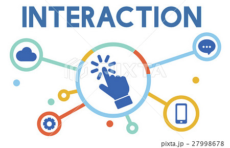 Interaction Connection Community Social Network のイラスト素材