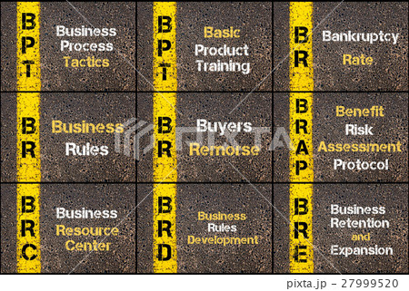 Photo collage of business acronyms Photo collage of business acronyms 27999520