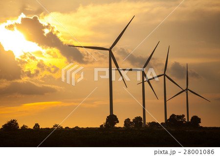 Close up of wind turbines 28001086