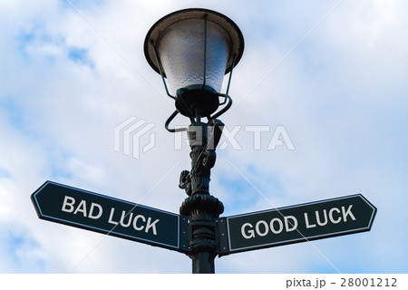 Bad Luck versus Good Luck directional signs Bad Luck versus Good Luck directional signs 28001212