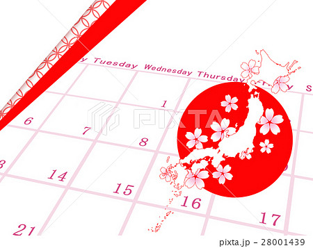 訪日　桜　日の丸 28001439