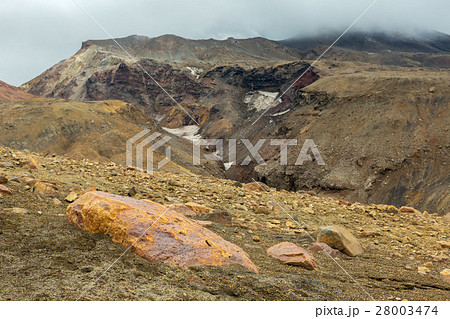 Beautiful scenery slopes of volcano Mutnovsky with 28003474