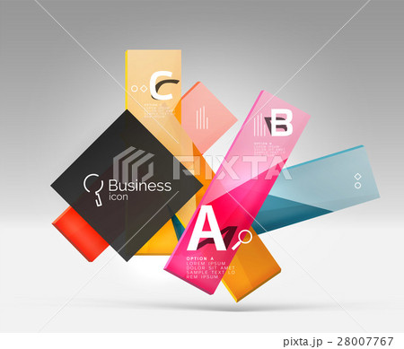 Shiny glass plate surfaces with text on 3d space 28007767