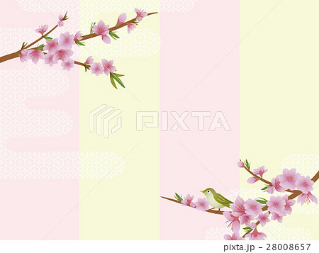 桃の花の背景素材のイラスト素材
