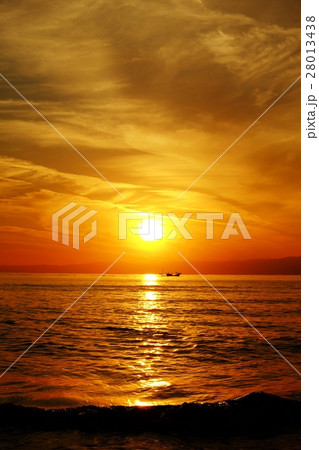 海岸の夕日・片瀬西浜海水浴場 海岸の夕日・片瀬西浜海水浴場 28013438