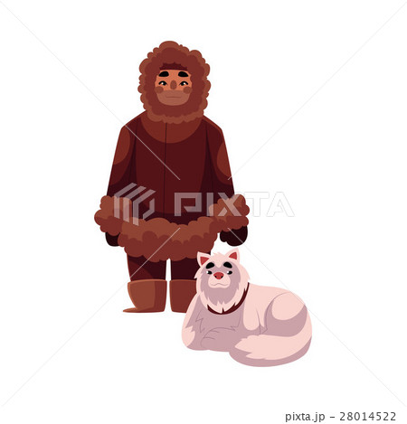 Eskimo, Inuit man in warm winter clothes with 28014522