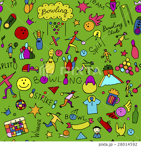 Bowling, seamless pattern for your design Bowling, seamless pattern for your design 28014592