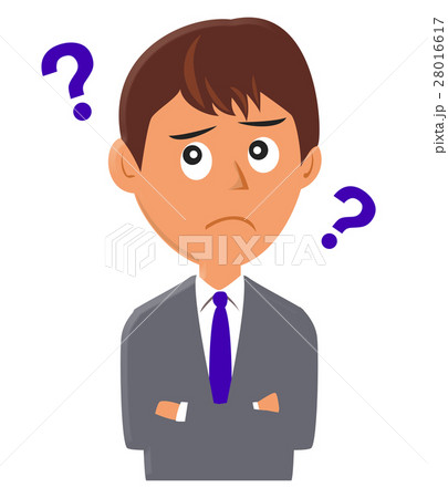 人物イラスト 悩むのイラスト素材