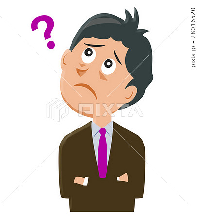 人物イラスト 悩む中年のイラスト素材
