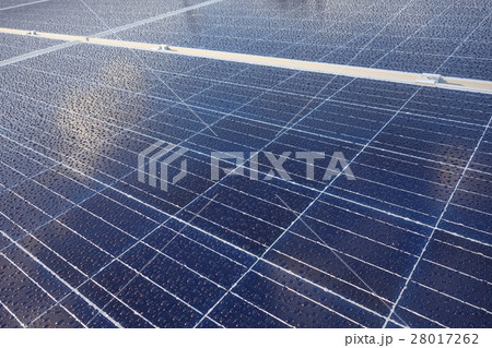 雨に濡れたソーラーパネル 雨に濡れたソーラーパネル 28017262