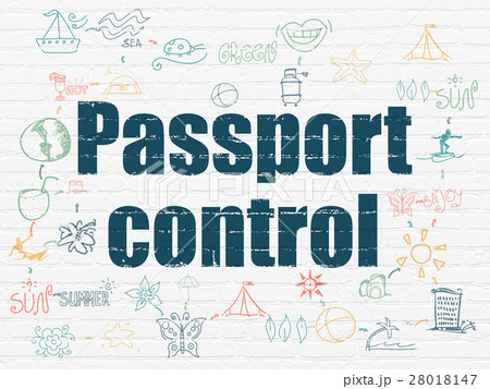 Tourism concept: Passport Control on wall 28018147