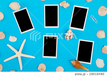 Frame of seashell and empty photo frame. 28018480