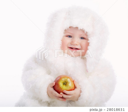 cute baby with rabbit costume 28018631