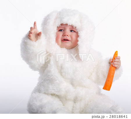 cute baby with rabbit costume cute baby with rabbit costume 28018641