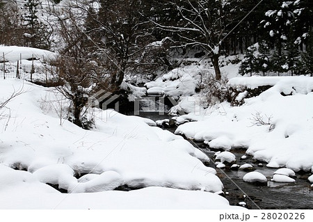 雪と小川の風景 28020226