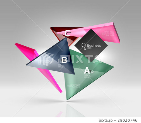 Vector glass triangles composition on grey 3d 28020746