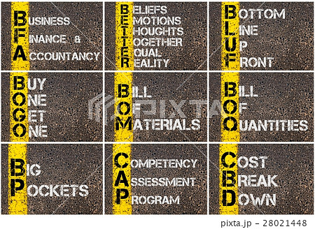 Photo collage of Business Acronyms 28021448
