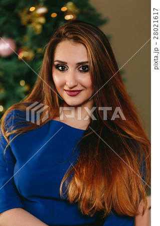 Beautiful girl on the background of the Christmas 28021617