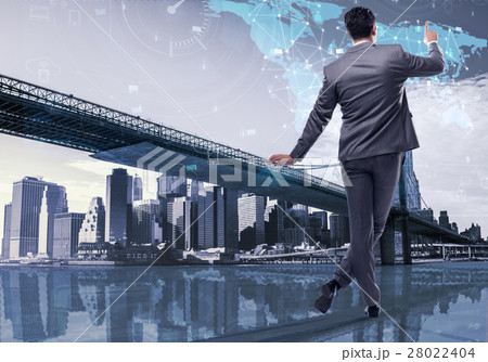 Businessman pressing buttons in social media 28022404