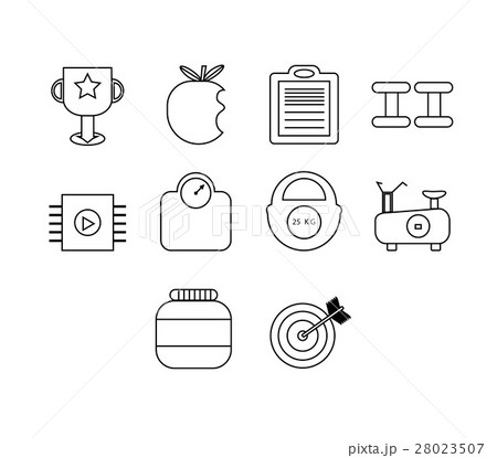 Vector icon set for exercise and diet Vector icon set for exercise and diet 28023507