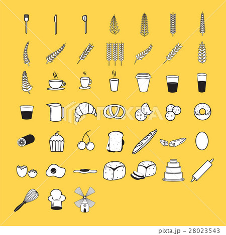 Vector icon set for breakfast and food Vector icon set for breakfast and food 28023543