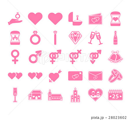 Vector icon set of wedding and engagement 28023602