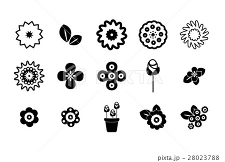 Vector icon set for flowers 28023788