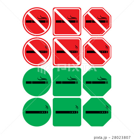 Vector icon set of no smoking and smoking allowed 28023807