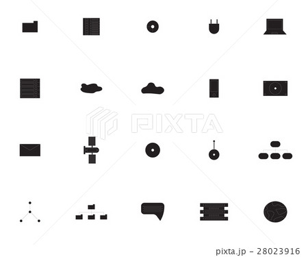 Vector icon set of electronic equipment and network 28023916