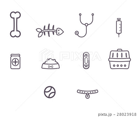 Vector icon set of vet clinic Vector icon set of vet clinic 28023918
