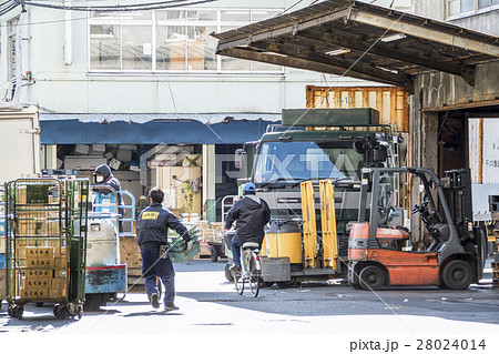 築地市場 ターレットトラックの写真素材