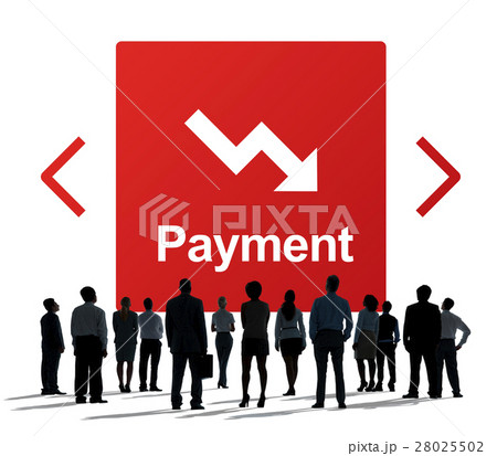 Falling Arrow Financial Icon Word Concept 28025502