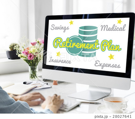 Retirement Senior Plan Coins Investment Graphic Concept 28027641