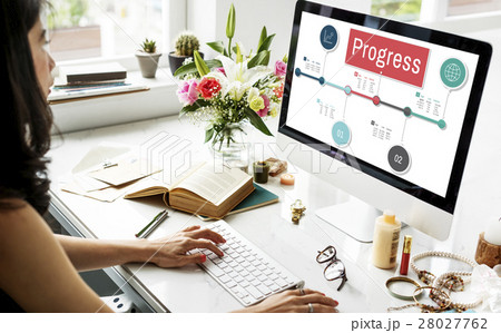 Progress Stock Figures Timeline Concept 28027762