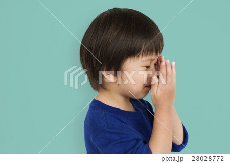 Scared Excited Small Asian Boy Portrait Concept 28028772