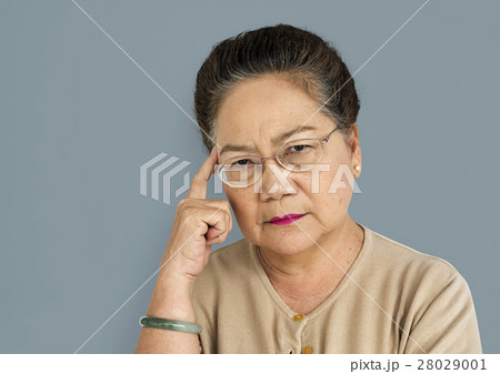 Adult Asian Woman Sress Unhappy Problem Concept Adult Asian Woman Sress Unhappy Problem Concept 28029001