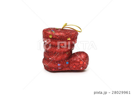 Isolated Red Santa's boot christmas on white Isolated Red Santa's boot christmas on white 28029961