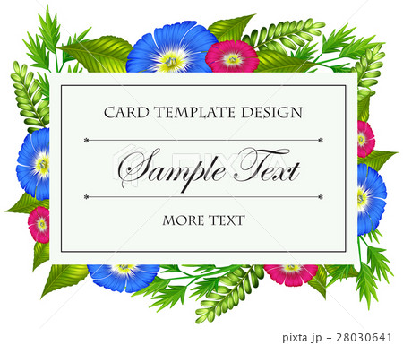 Card template with colorful flowers Card template with colorful flowers 28030641