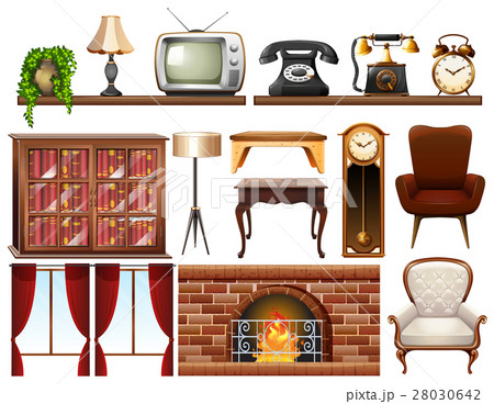 Different vintage objects on white background Different vintage objects on white background 28030642