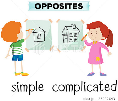 Opposite Words For Simple And Complicatedのイラスト素材