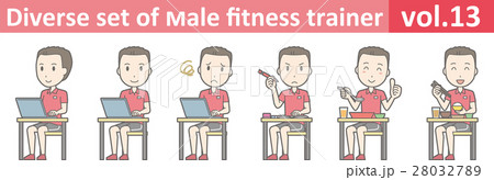 スポーツクラブの男性スタッフのイラストvol.13 28032789