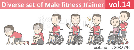 スポーツクラブの男性スタッフのイラストvol.14 スポーツクラブの男性スタッフのイラストvol.14 28032790