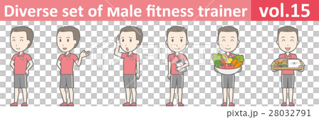 Illustration of male staff of sports club vol.15 Illustration of male staff of sports club vol.15 28032791