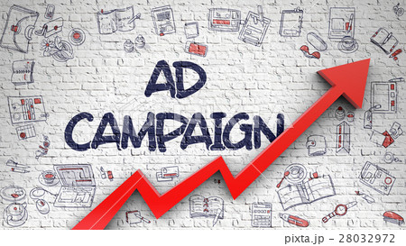 Ad Campaign Drawn on Brick Wall.  28032972