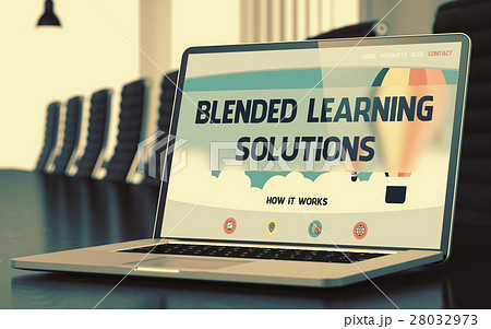 Blended Learning Solutions Concept on Laptop 28032973