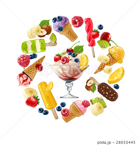 Set icons of ice cream Set icons of ice cream 28033445