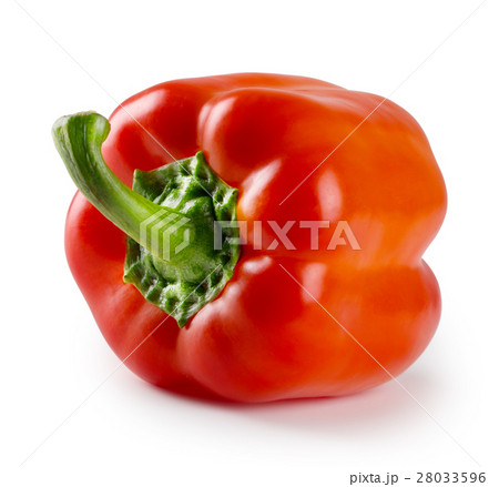 Red sweet pepper with a green handle 28033596