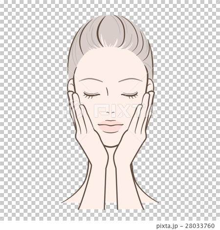有女性手的婦女在他們的面孔 28033760
